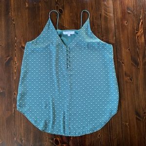 LOFT Green Tulip patterned Top